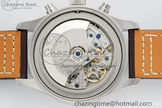 MIROTIME 0407 Pilot Chrono SS AZF 1:1 Best Edition Blue Dial on Brown Leather Strap A TimelessDesign 7060